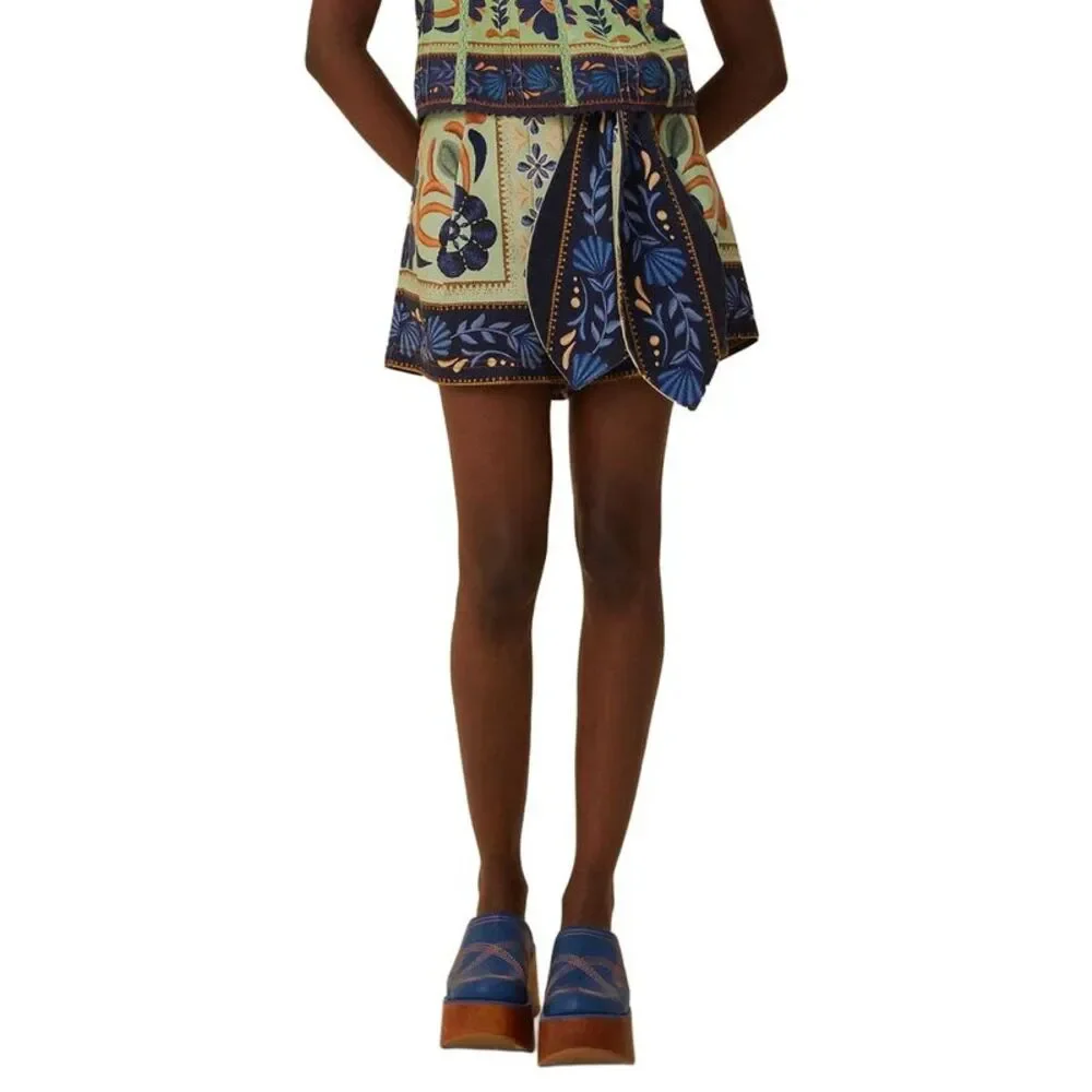 Farm Rio Womens  Ocean Tapestry Green Short